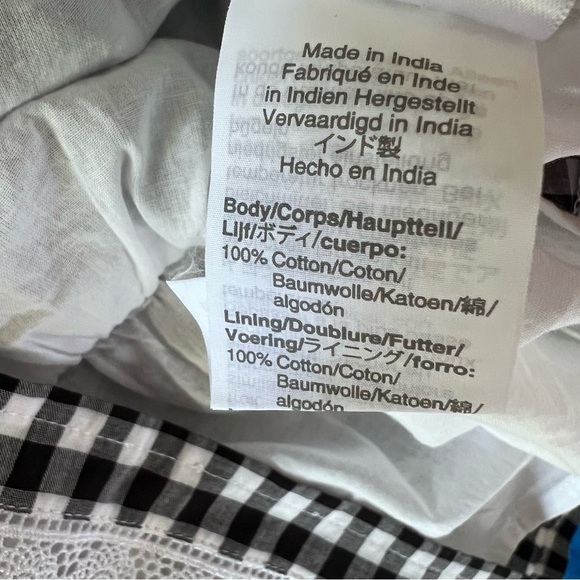 J Crew Gingham Blouse Womens XS Daisy Chain Boho Peasant Feminine Casual - Picture 10 of 10